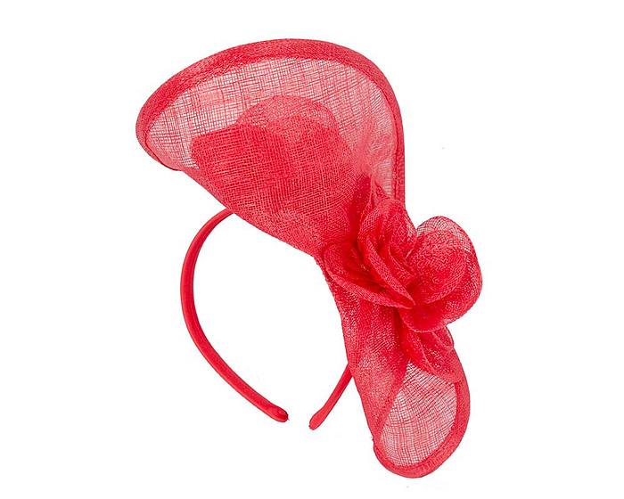 Tall red sinamay fascinator by Max Alexander MA841 - Hats From OZ