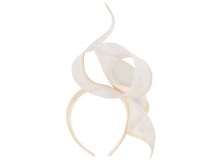 Sculptured cream racing fascinator by Fillies Collection - Hats From OZ