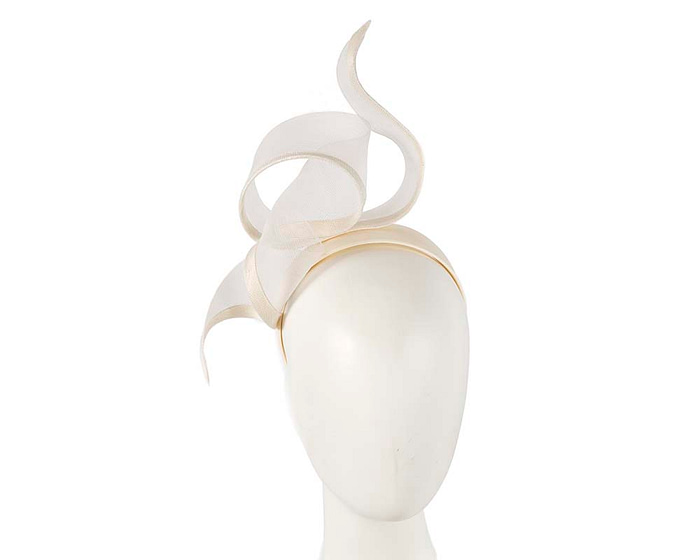 Sculptured cream racing fascinator by Fillies Collection - Hats From OZ