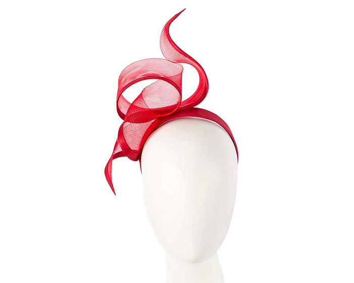 Sculptured red racing fascinator by Fillies Collection