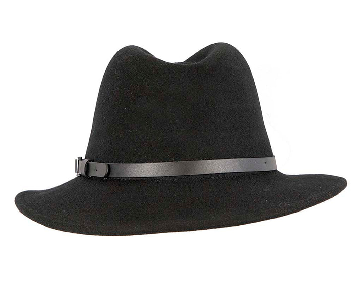 Unisex Black Fedora Felt Wide Brim Foldable Hat - Hats From OZ