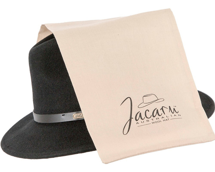 Unisex Black Fedora Felt Wide Brim Foldable Hat - Hats From OZ