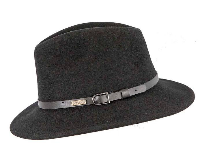 Unisex Black Fedora Felt Wide Brim Foldable Hat - Hats From OZ