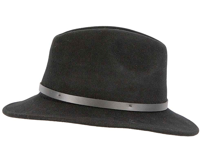 Unisex Black Fedora Felt Wide Brim Foldable Hat - Hats From OZ