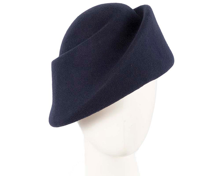 Unique navy ladies winter felt fashion hat - Hats From OZ