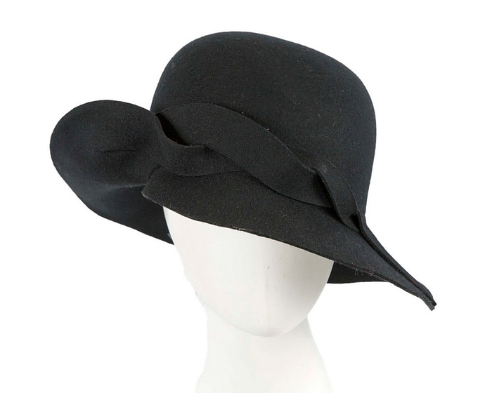 Exclusive wide brim black felt hat by Max Alexander - Hats From OZ