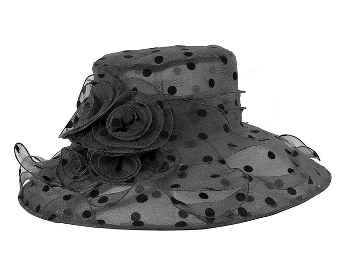 Large Black Organza Racing Hat - Hats From OZ