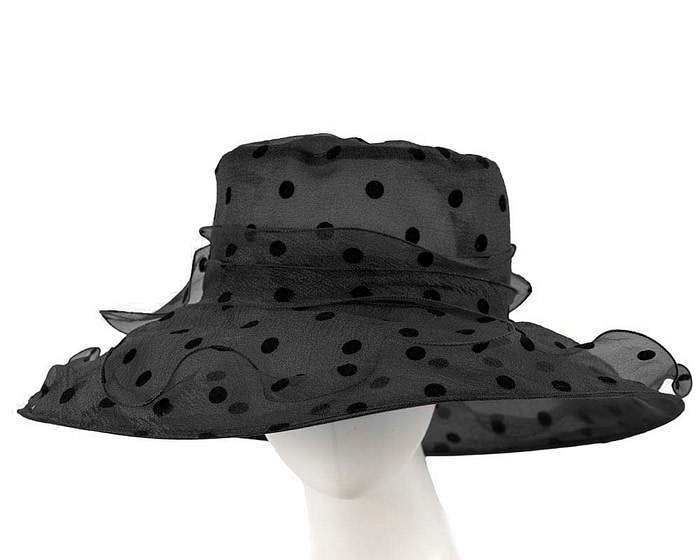 Large Black Organza Racing Hat - Hats From OZ