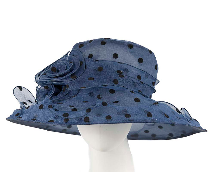 Large Navy Organza Racing Hat - Hats From OZ