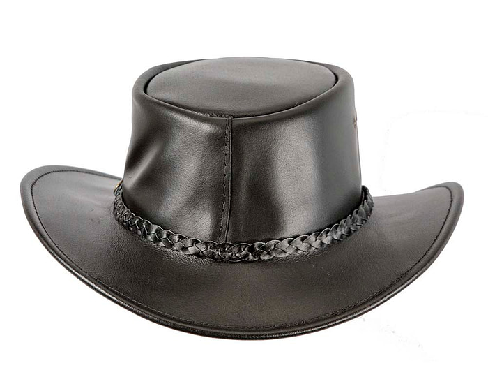 Black Australian Waxed Leather Bush Outback Jacaru Hat - Hats From OZ