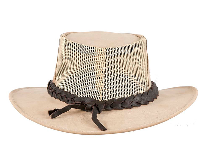 Beige Australian Kаngаrоо Leather Cooler Jacaru Hat - Hats From OZ