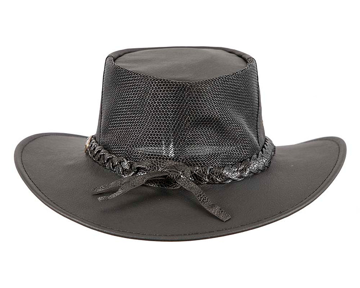 Black Australian Kаngаrоо Leather Cooler Jacaru Hat - Image 7