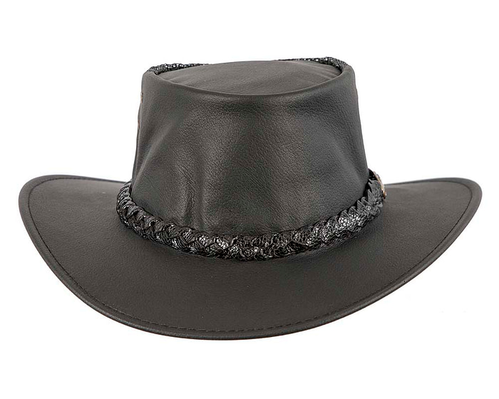 Black Australian Kаngаrоо Leather Cooler Jacaru Hat - Hats From OZ