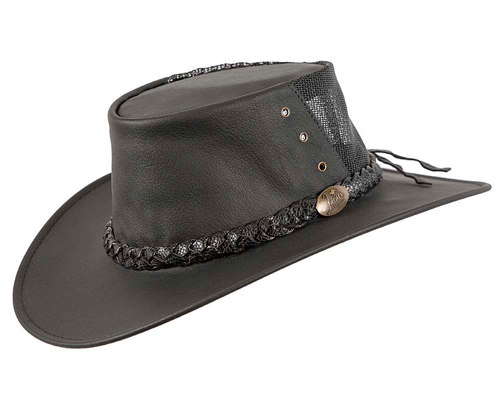 Black Australian Kаngаrоо Leather Cooler Jacaru Hat - Hats From OZ