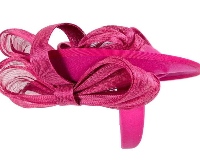 Fuchsia plate with bow winter fascinator by Fillies Collection - Hats From OZ