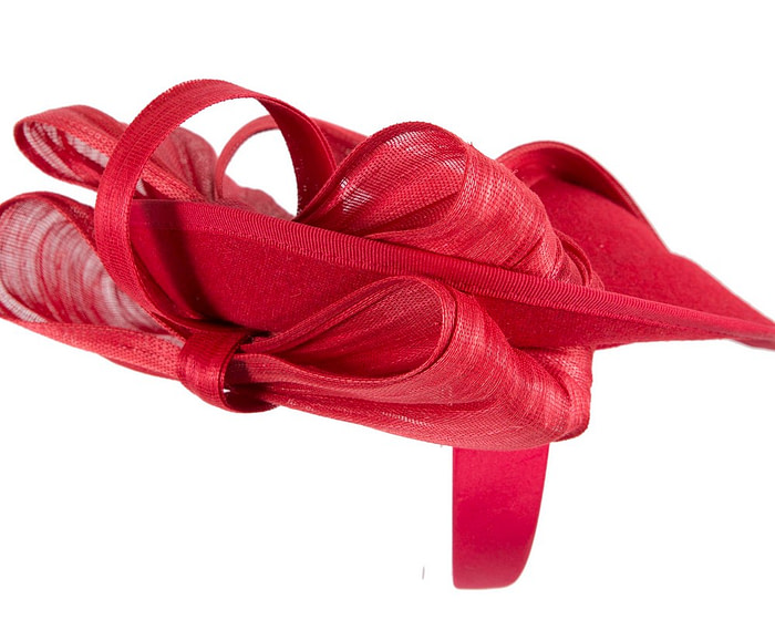 Red plate with bow winter fascinator by Fillies Collection - Hats From OZ