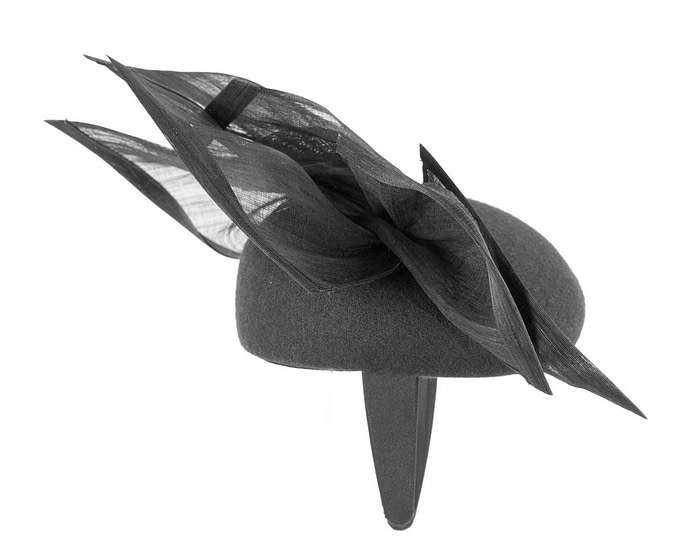 Bespoke black winter racing fascinator by Fillies Collection F662 - Hats From OZ