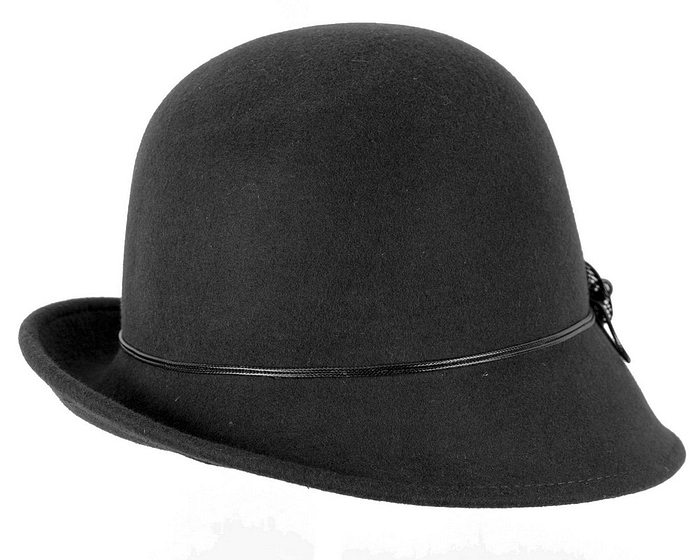 Black felt cloche hat by Max Alexander - Hats From OZ