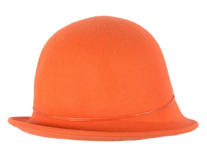 Orange felt cloche hat by Max Alexander - Hats From OZ