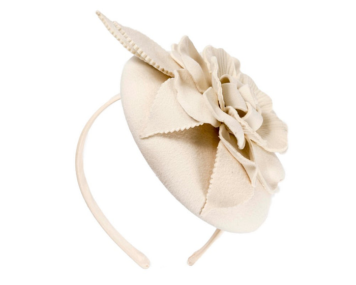 Cream winter pillbox fascinator by Max Alexander - Hats From OZ