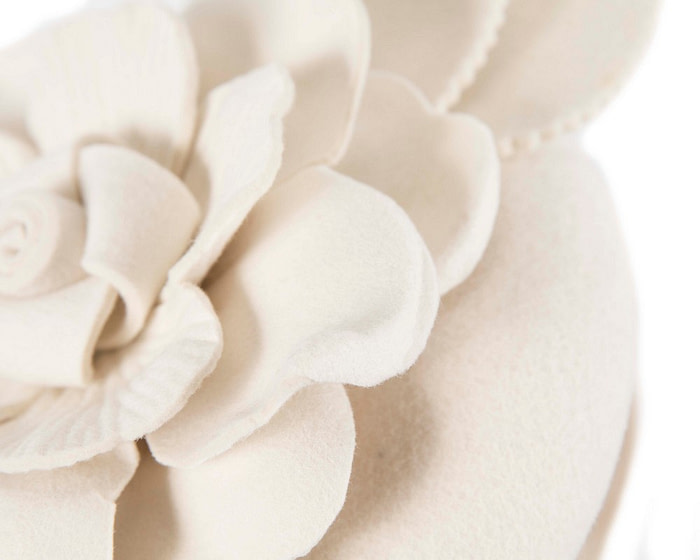 Cream winter pillbox fascinator by Max Alexander - Hats From OZ