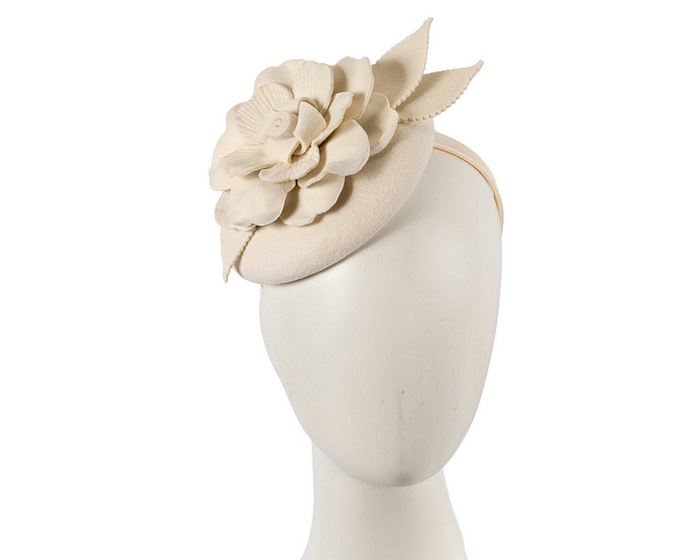 Cream winter pillbox fascinator by Max Alexander - Hats From OZ