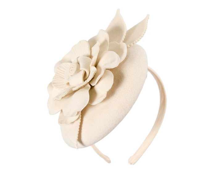 Cream winter pillbox fascinator by Max Alexander - Hats From OZ