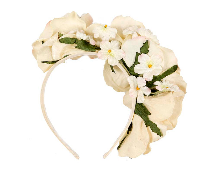 Cream flower headband fascinator by Max Alexander J407 - Hats From OZ