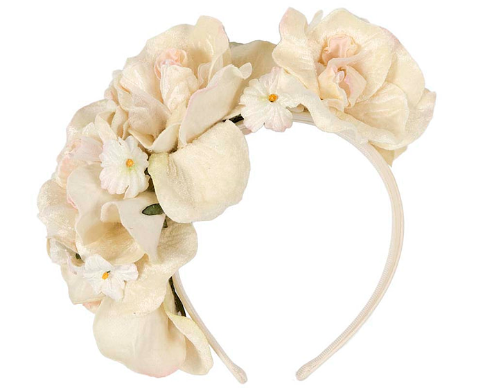 Cream flower headband fascinator by Max Alexander J407 - Hats From OZ