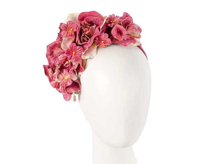 Burgundy wine flower headband fascinator by Max Alexander - Hats From OZ