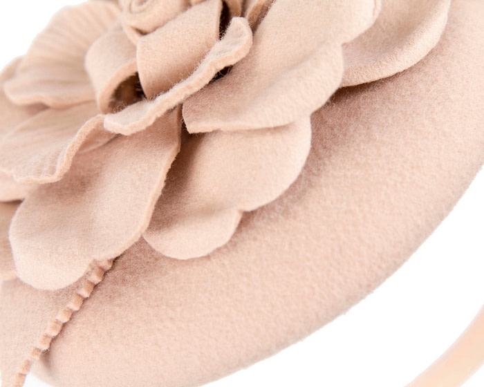 Beige winter pillbox fascinator by Max Alexander - Hats From OZ