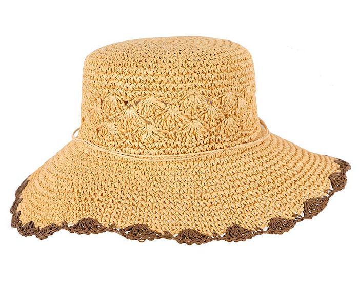 Soft wide brim ladies summer casual beach hat CS016NT - Hats From OZ