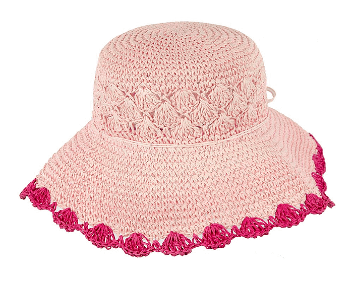 Soft wide brim ladies summer casual beach hat CS016PI - Hats From OZ