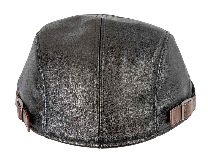 Black leather flat cap by Max Alexander M134 - Hats From OZ