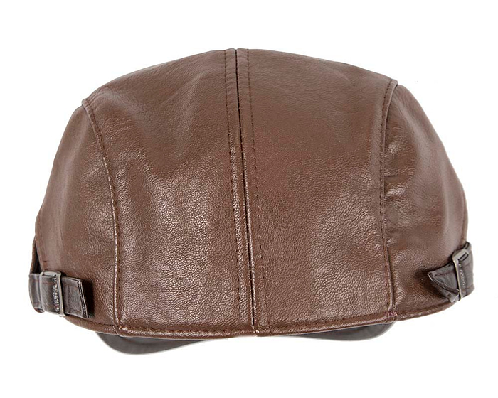 Brown leather flat cap by Max Alexander M134 - Hats From OZ