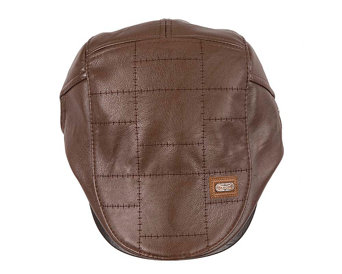 Brown leather flat cap by Max Alexander M134 - Hats From OZ