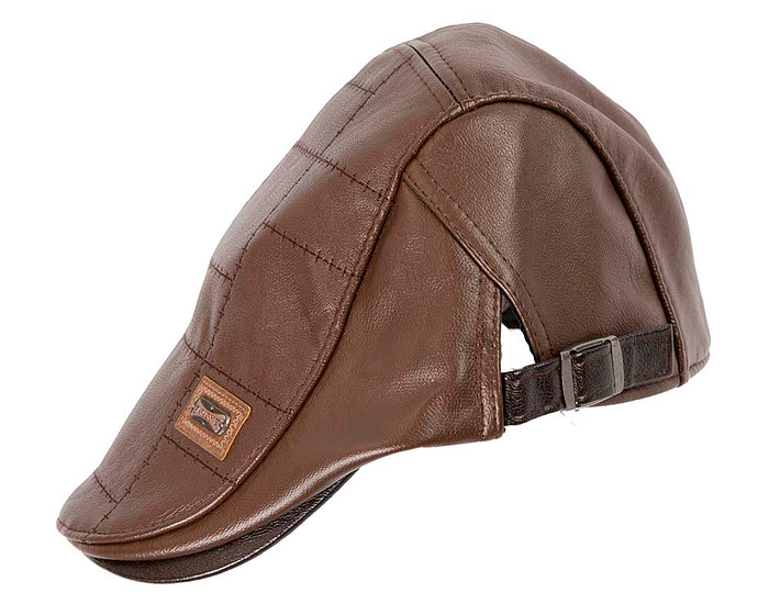 Brown leather flat cap by Max Alexander M134 - Hats From OZ