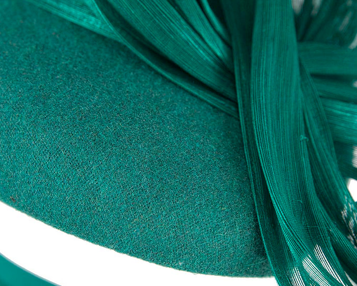 Bespoke teal pillbox with bow by Fillies Collection - Hats From OZ