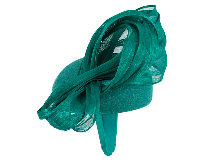 Bespoke teal pillbox with bow by Fillies Collection - Hats From OZ