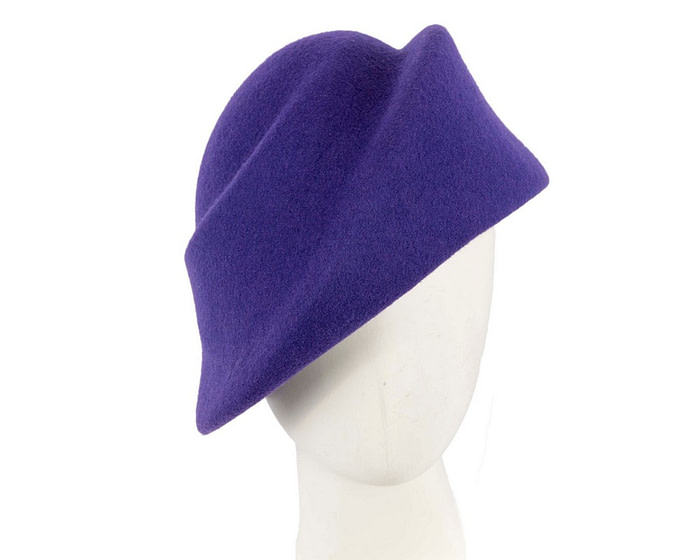 Unique purple ladies winter felt fashion hat