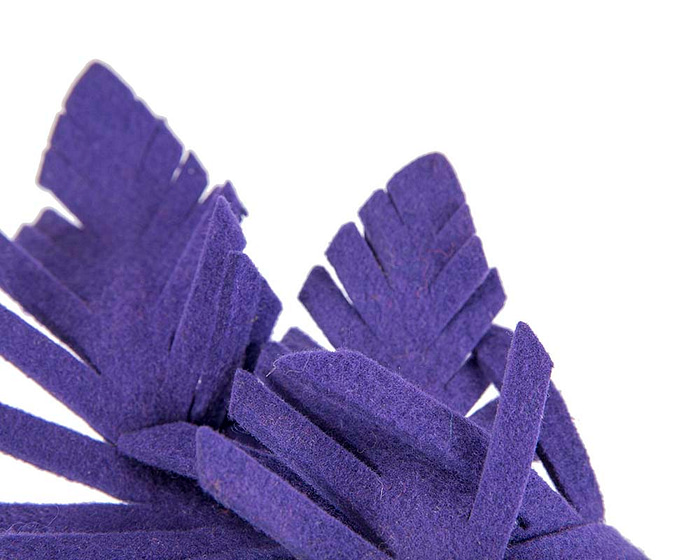 Purple felt leafs winter racing fascinator by Max Alexander - Hats From OZ