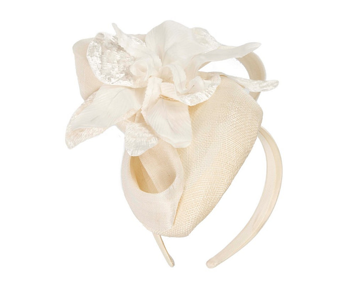 Tall cream racing pillbox fascinator by Fillies Collection - Hats From OZ