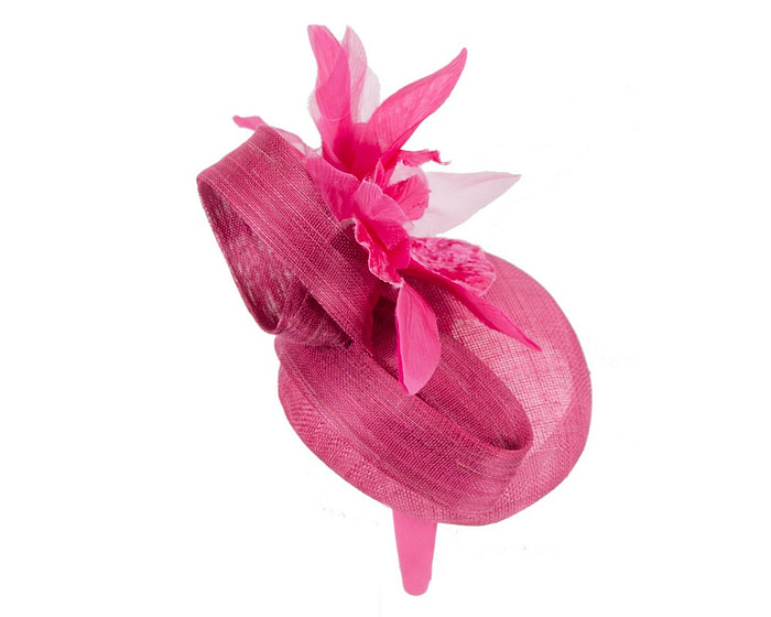 Tall fuchsia racing pillbox fascinator by Fillies Collection - Hats From OZ