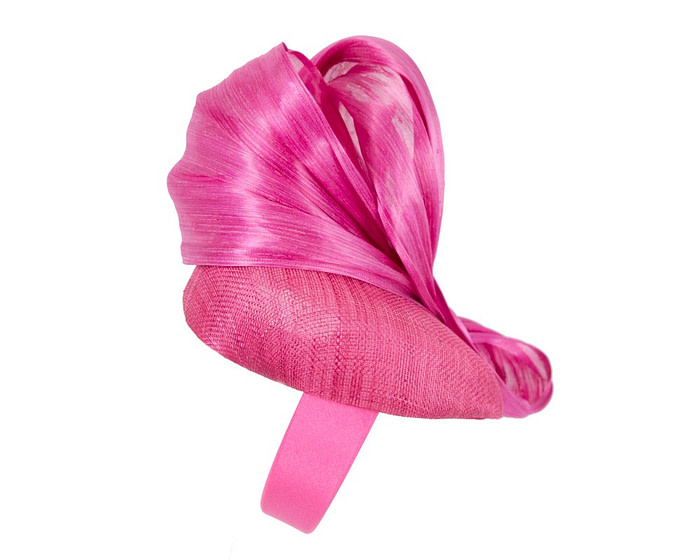 Fuchsia pillbox fascinator with silk abaca bow by Fillies Collection - Hats From OZ