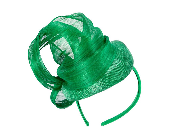 Green pillbox fascinator with silk abaca bow by Fillies Collection - Hats From OZ