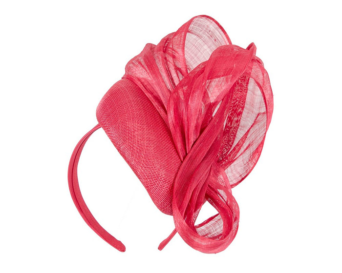 Red pillbox fascinator with silk abaca bow by Fillies Collection - Hats From OZ