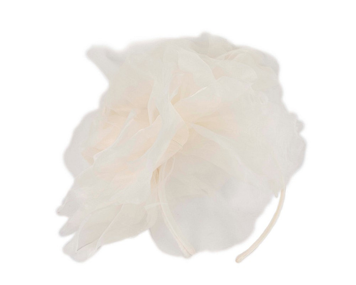 Large cream silk flower fascinator by Fillies Collection - Hats From OZ