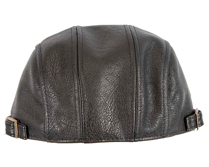 Black leather flat cap by Max Alexander M136 - Hats From OZ