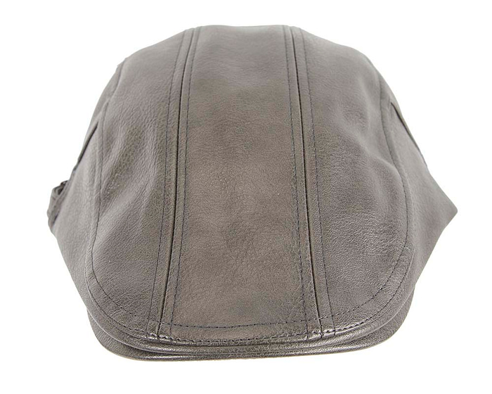 Dark grey leather flat cap by Max Alexander - Hats From OZ