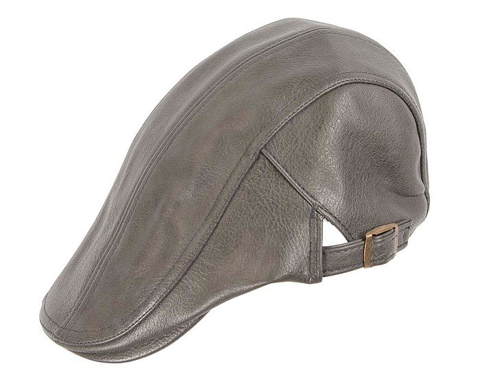 Dark grey leather flat cap by Max Alexander - Hats From OZ